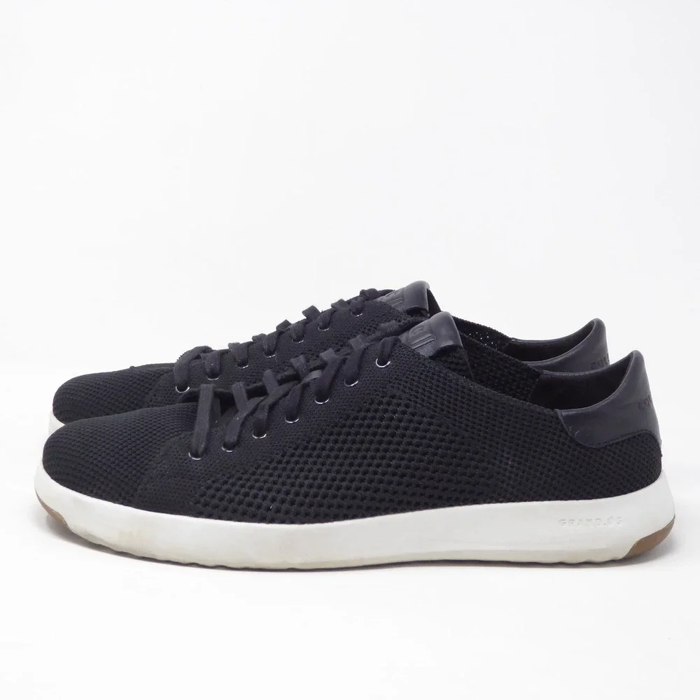 Cole Haan Mens GrandPro Stitchlite Tennis Sneakers Black Knit C26628 Size 10